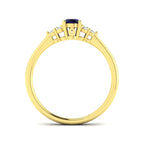 9ct Yellow Gold Oval Blue Sapphire and Diamond Ring 2