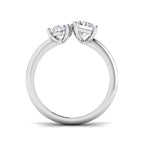 18ct White Gold Pear and Radiant Lab Grown Diamond Ring 2