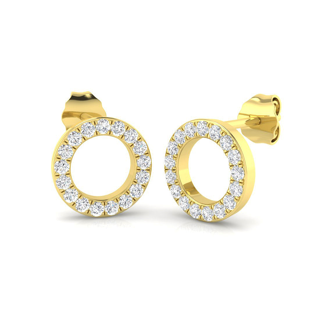 9ct Yellow Gold Round Lab Grown Diamond Earrings 1