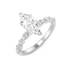 9ct White Gold Marquise Lab Grown Diamond Ring 1