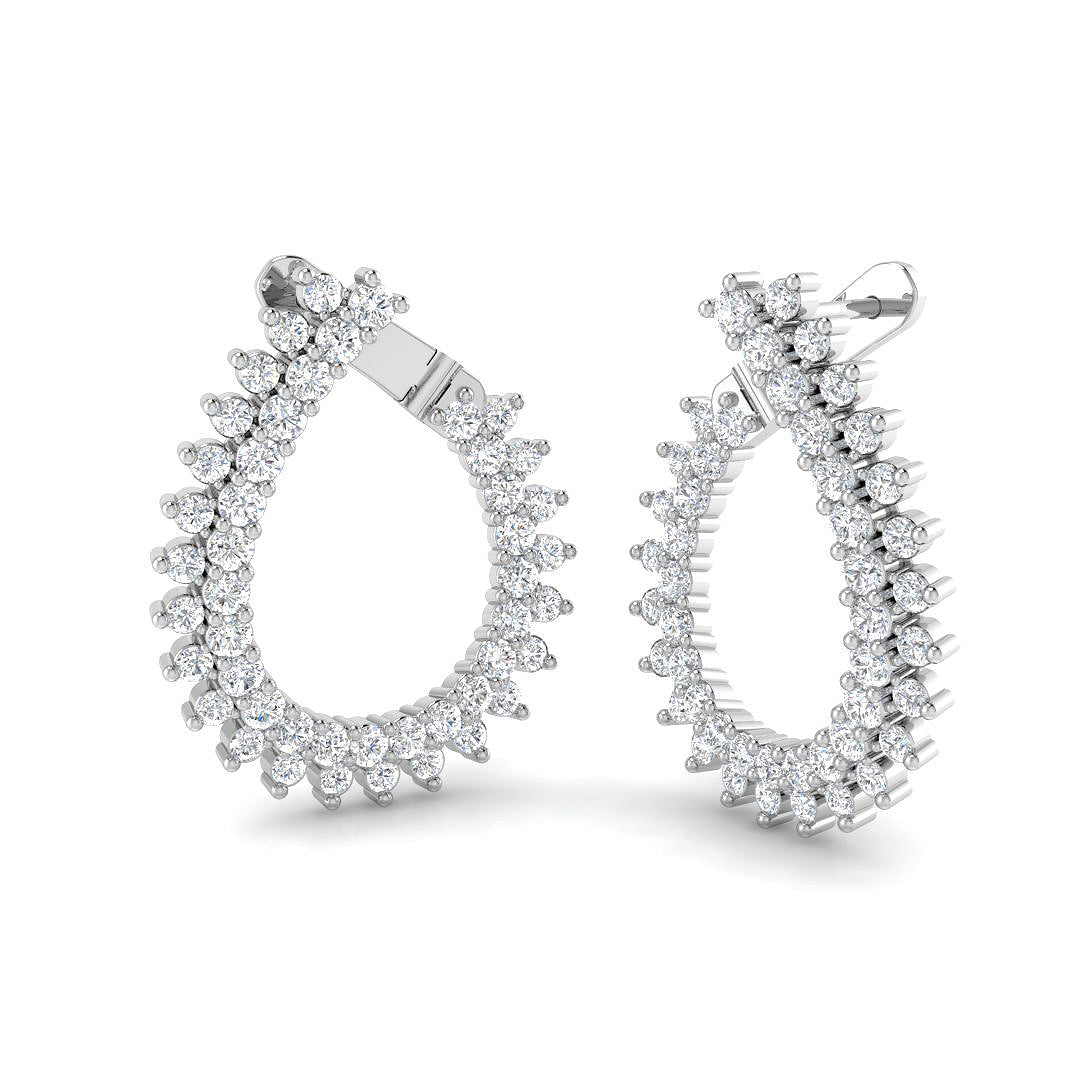 9ct White Gold Round Lab Grown Diamond Earrings 1