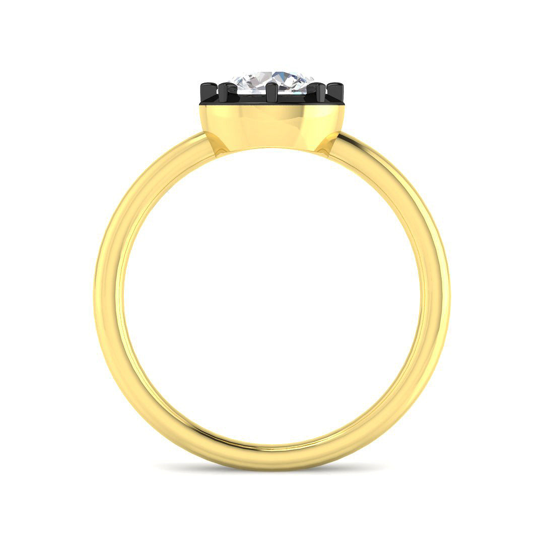 9ct Yellow Gold Round Lab Grown Diamond Ring 2
