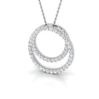9ct White Gold Round Lab Grown Diamond Pendant 1