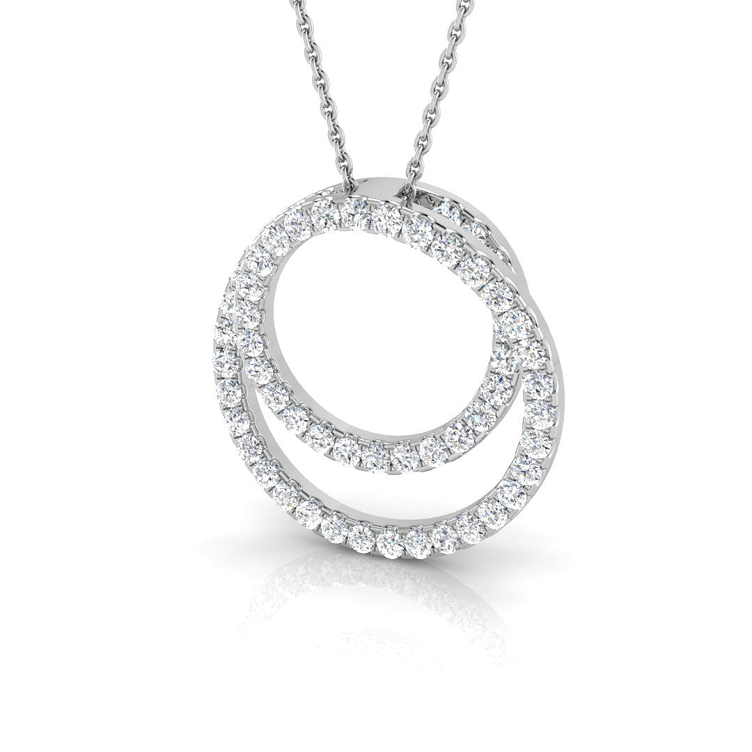 9ct White Gold Round Lab Grown Diamond Pendant 1