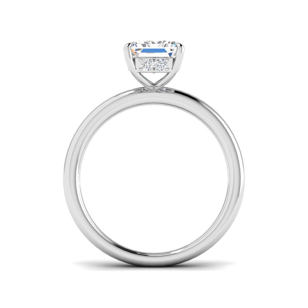Platinum Emerald Cut Lab Grown Diamond Ring 2