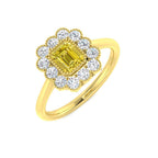 9ct Yellow Gold Emerald Cut Diamond Ring 1