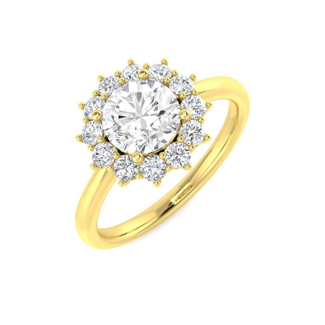 9ct Yellow Gold Round Diamond Ring 1