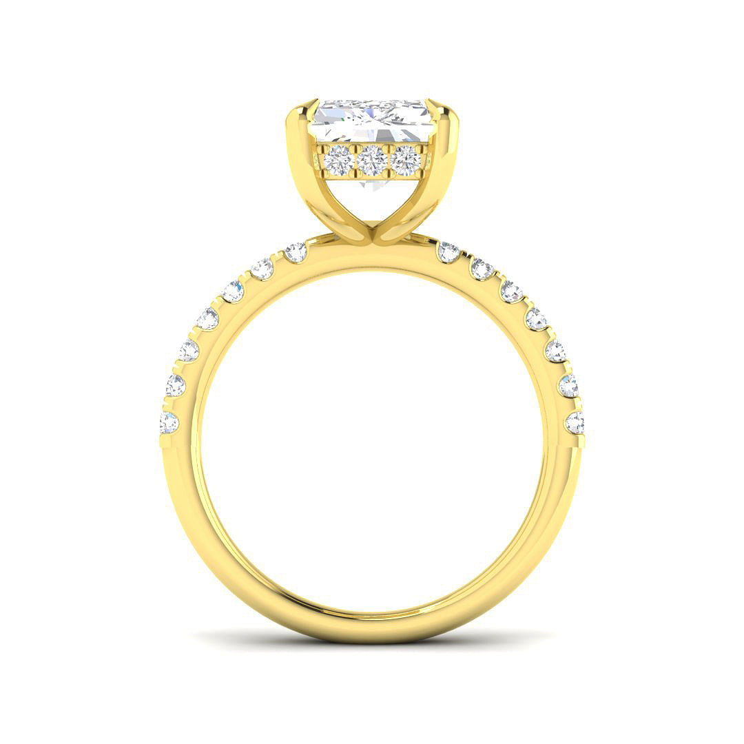 9ct Yellow Gold Radiant Lab Grown Diamond Ring 2