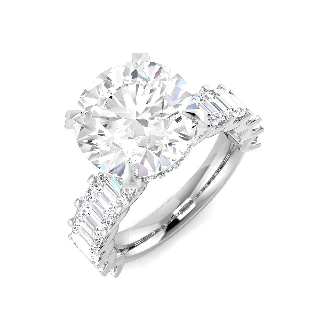 9ct White Gold Emerald Cut Lab Grown Diamond Ring 1