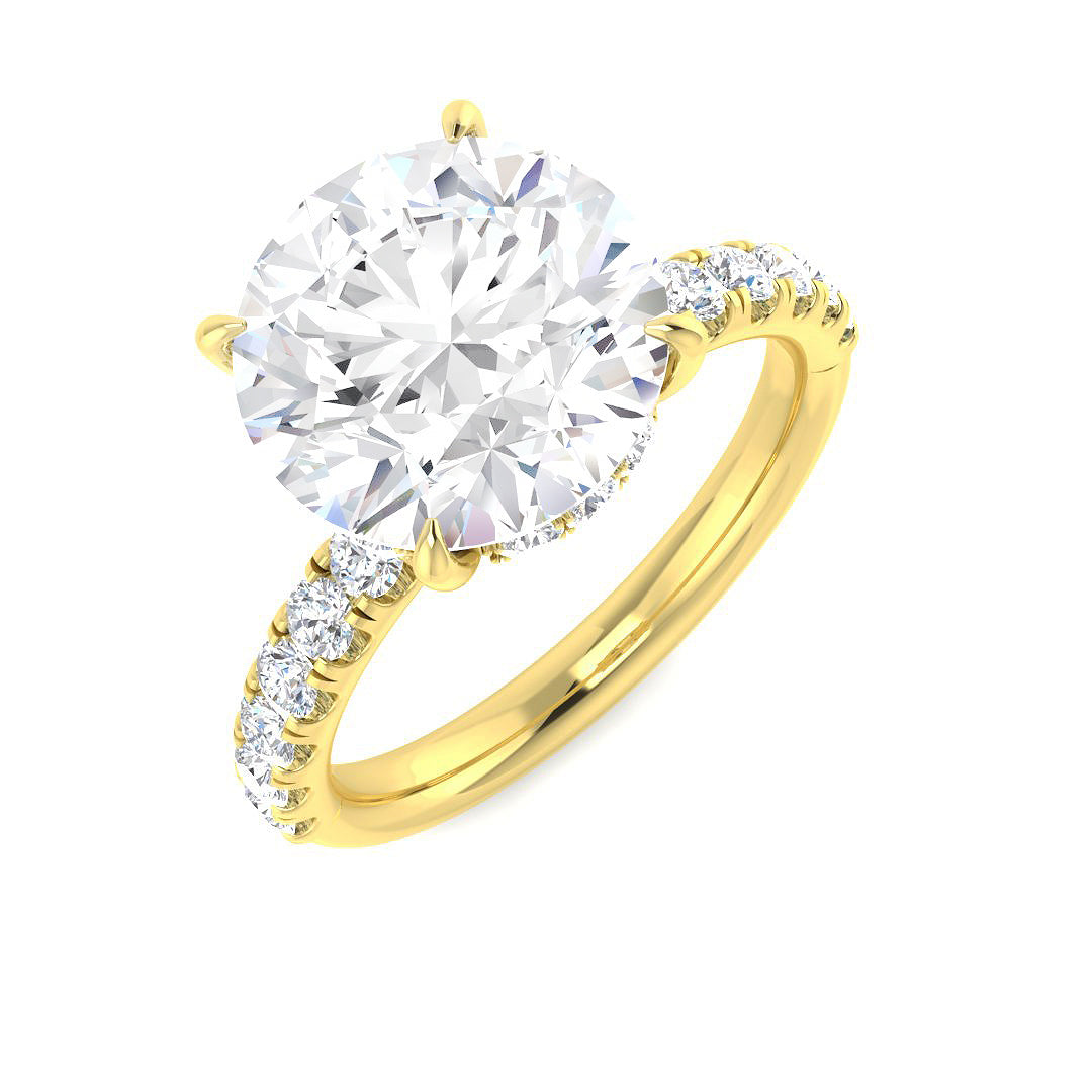 18ct Yellow Gold Round Lab Grown Diamond Ring 1