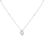 9ct White Gold Pear Lab Grown Diamond Necklace 1