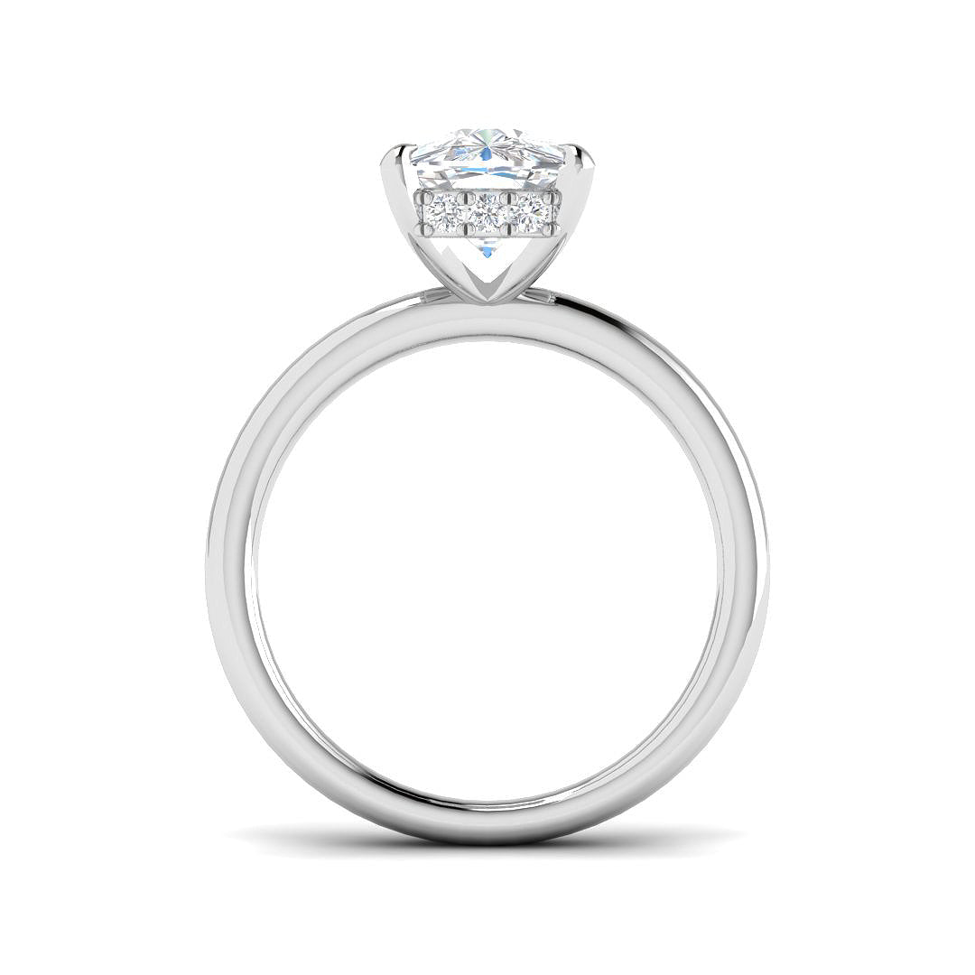 9ct White Gold Cushion Lab Grown Diamond Ring 2