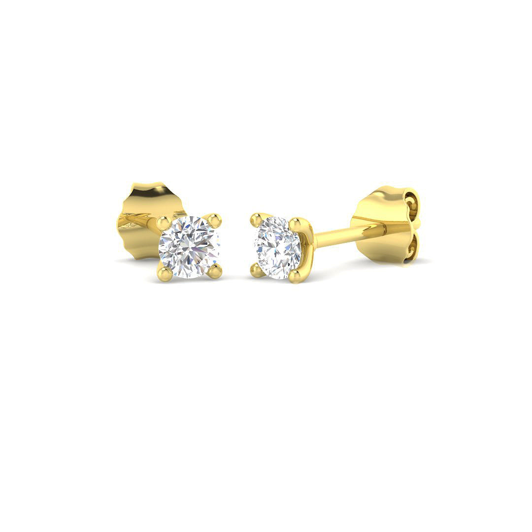 9ct Yellow Gold Round Lab Grown Diamond Earrings 1