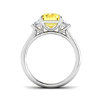 Platinum Cadillac and Radiant Lab Grown Diamond and Lab Yellow Diamond Ring 2