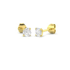 9ct Yellow Gold Round Lab Grown Diamond Earrings 1