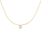 9ct Yellow Gold Pear Lab Grown Diamond Necklace 1