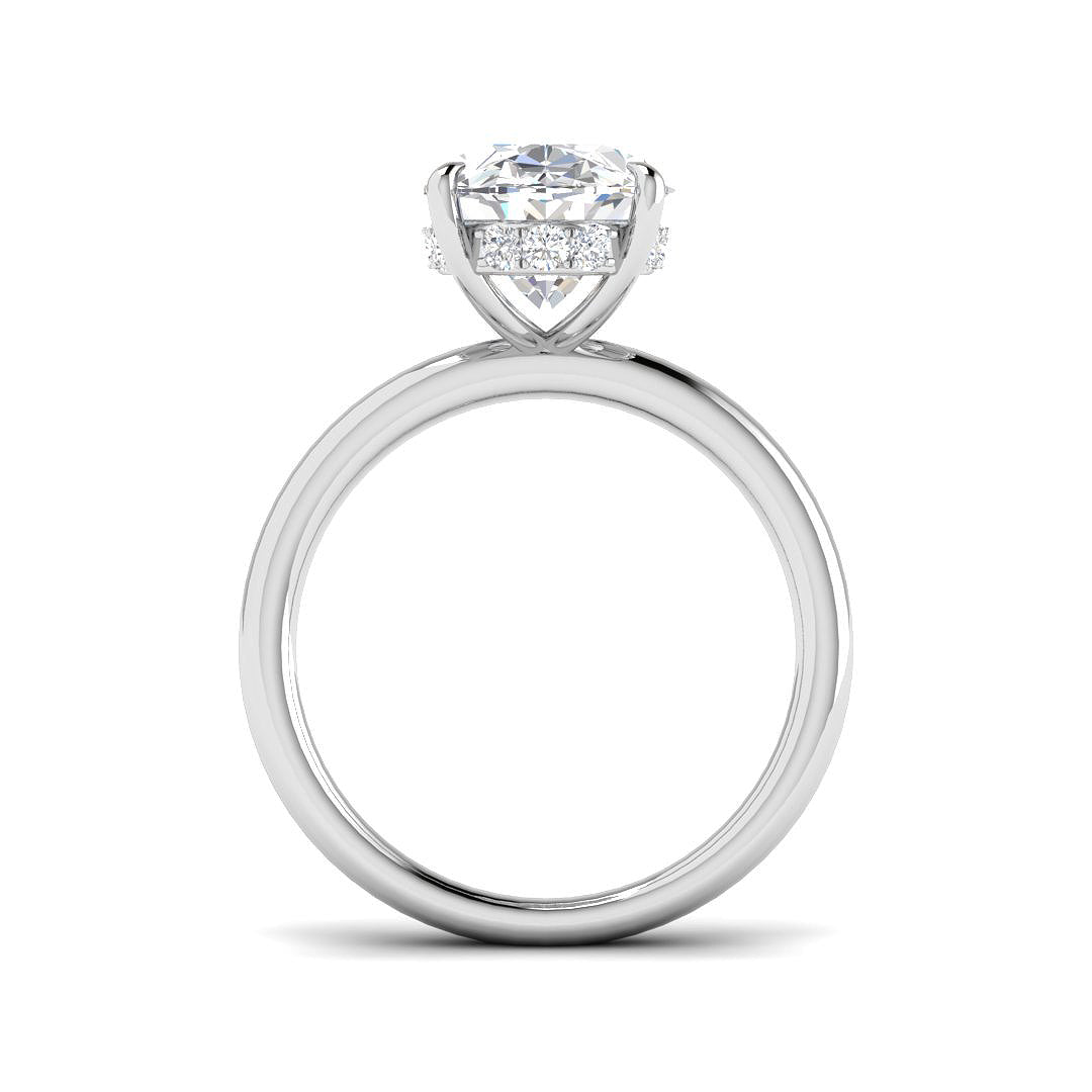 9ct White Gold Oval Lab Grown Diamond Ring 2