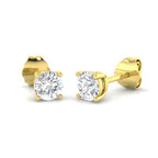 9ct Yellow Gold Round Lab Grown Diamond Earrings 1