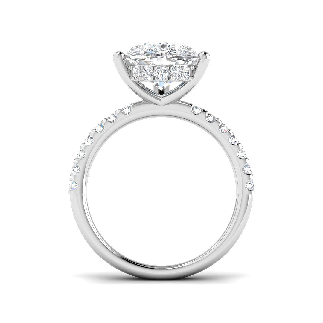 9ct White Gold Pear Lab Grown Diamond Ring 2
