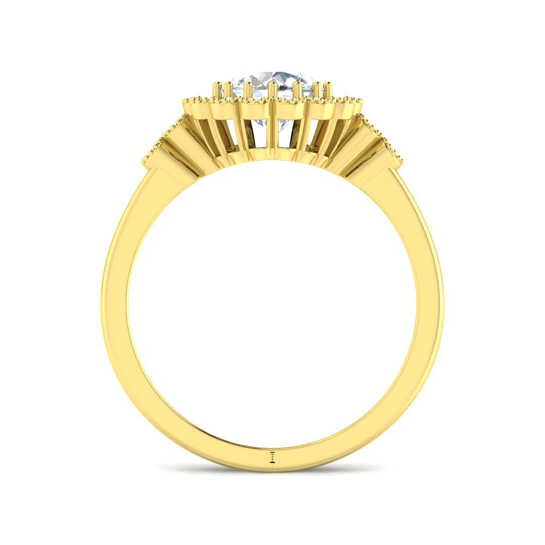 9ct Yellow Gold Round Diamond Ring 2