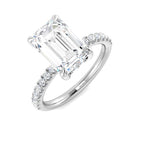 9ct White Gold Emerald Cut Lab Grown Diamond Ring 1