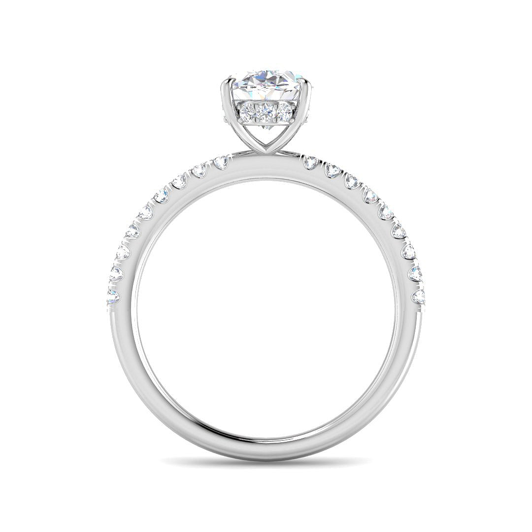9ct White Gold Oval Lab Grown Diamond Ring 2