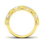 9ct Yellow Gold Emerald Cut Lab Grown Diamond and Lab Yellow Diamond Ring 2