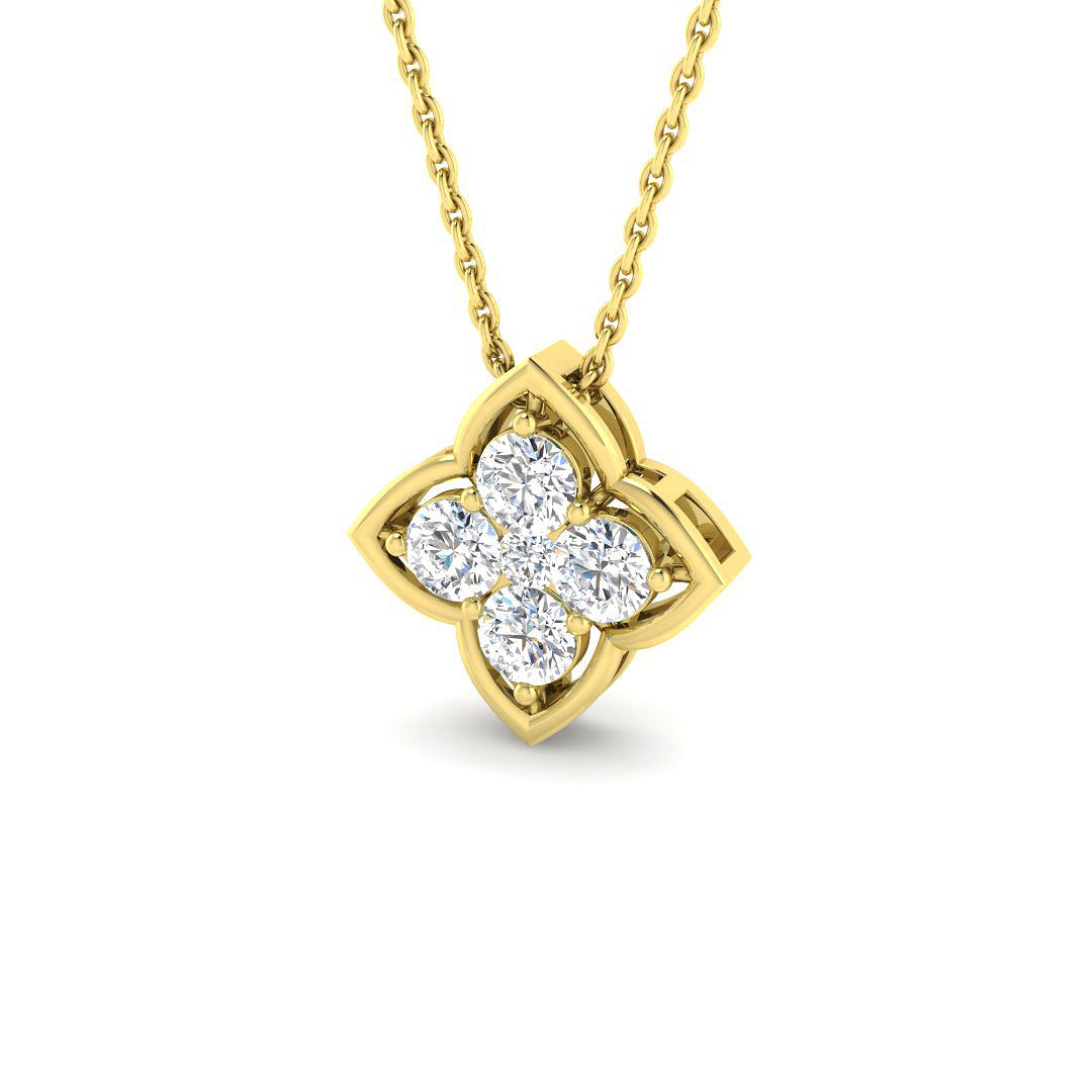 9ct Yellow Gold Round Lab Grown Diamond Pendant 1