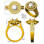 9ct Yellow Gold Round Lab Grown Diamond Ring 3