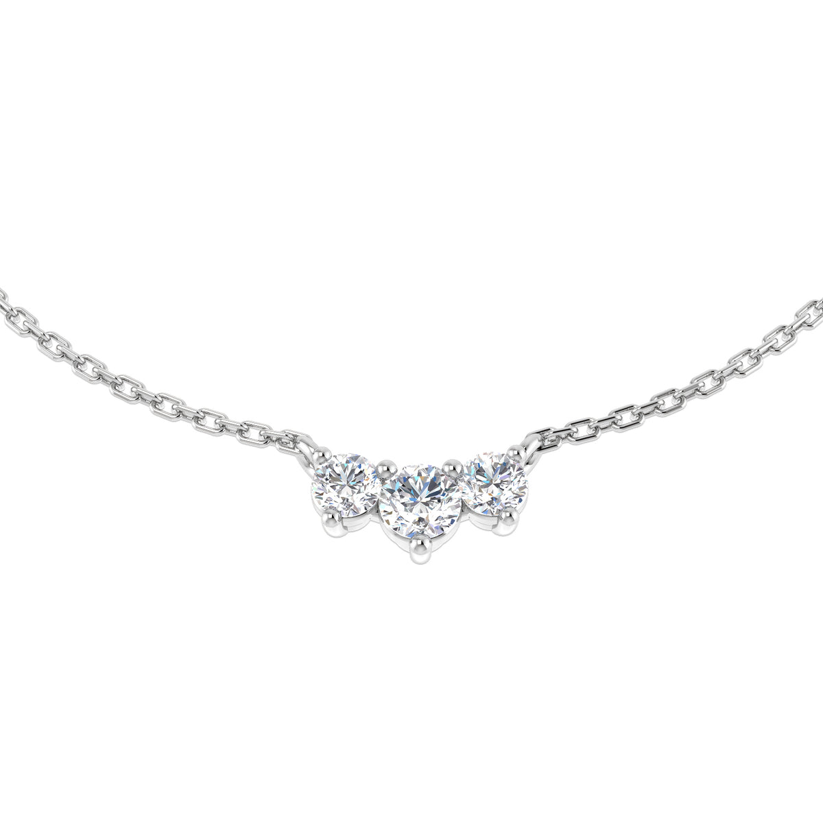 9ct White Gold Round Lab Grown Diamond Necklace 1