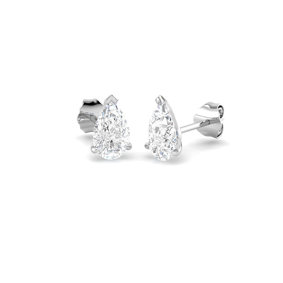 9ct White Gold Pear Lab Grown Diamond Earrings 1