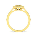 9ct Yellow Gold Oval Blue Sapphire and Diamond Ring 2