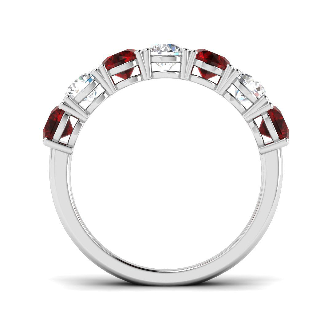 9ct White Gold Round Ruby and Diamond Ring 2