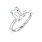 Platinum Emerald Cut Lab Grown Diamond Ring 1