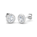 18ct White Gold Round Lab Grown Diamond Earrings 1