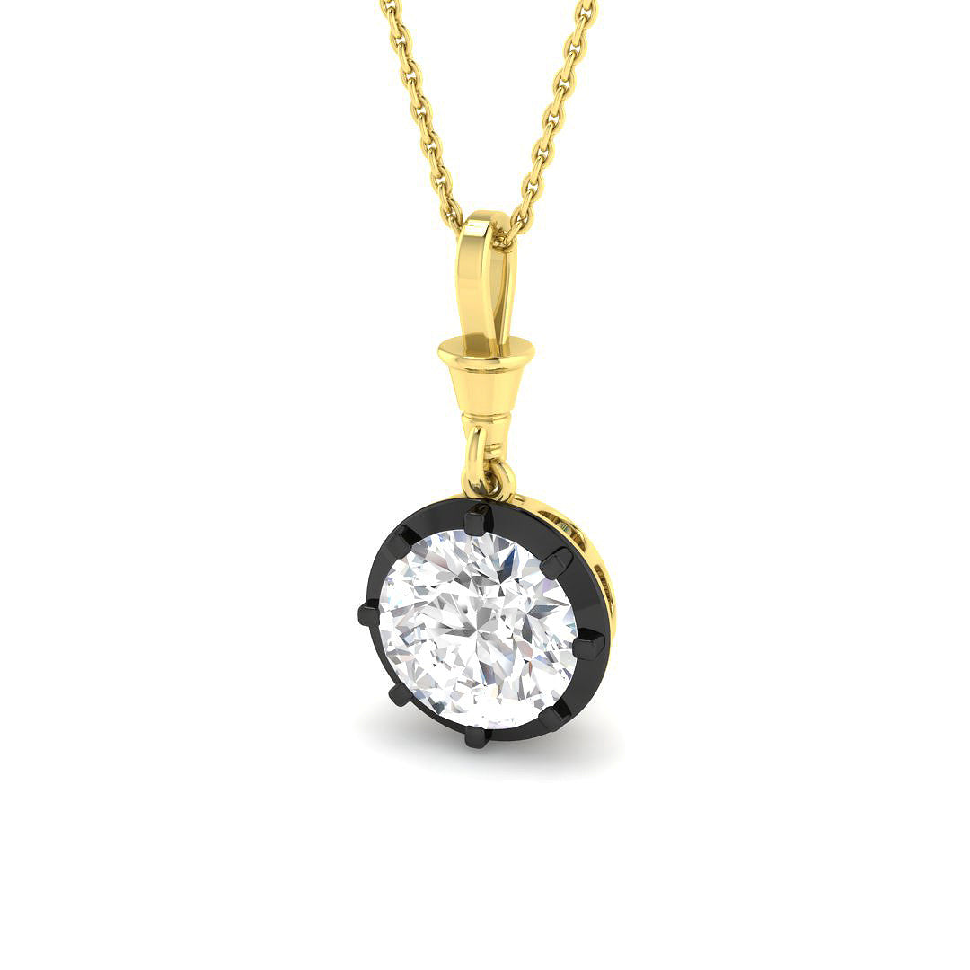 9ct Yellow Gold Round Lab Grown Diamond Pendant 1