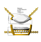 9ct White Gold Marquise Lab Grown Diamond Necklace 2