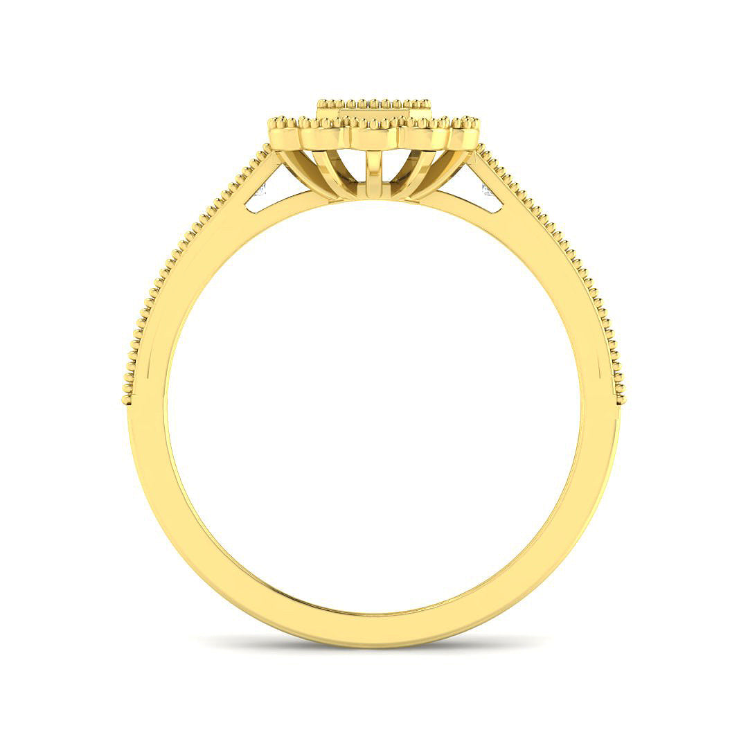 9ct Yellow Gold Radiant Diamond Ring 2