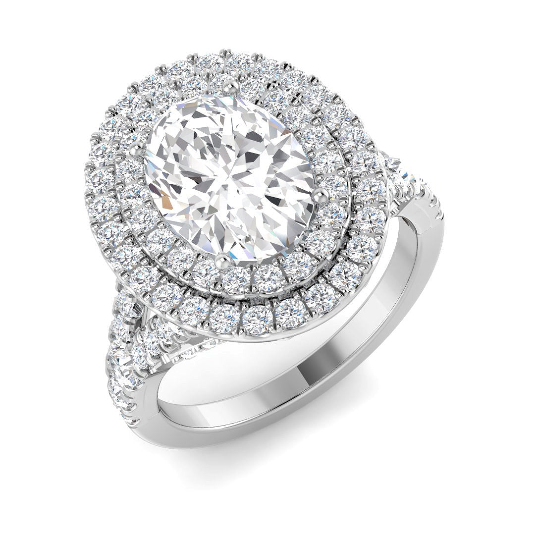 Platinum Oval Lab Grown Diamond Ring 1