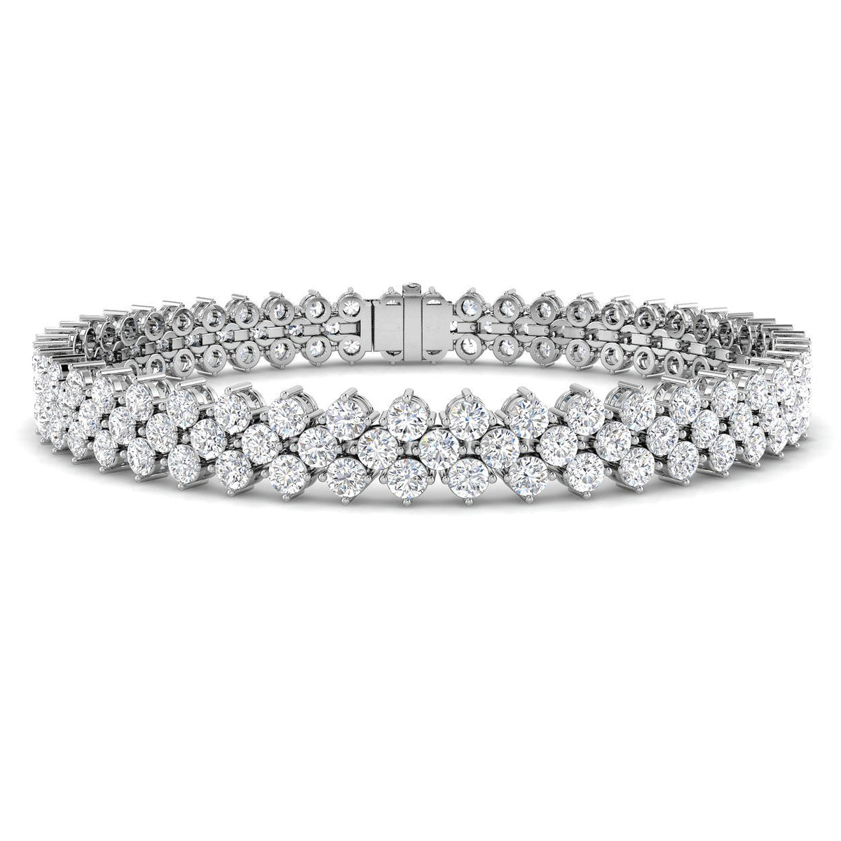 9ct White Gold Round Lab Grown Diamond Bracelet 1