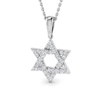 9ct White Gold Round Lab Grown Diamond Pendant 1