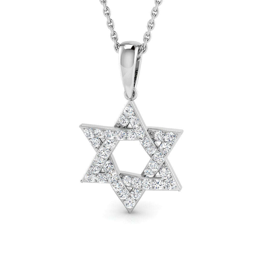 9ct White Gold Round Lab Grown Diamond Pendant 1