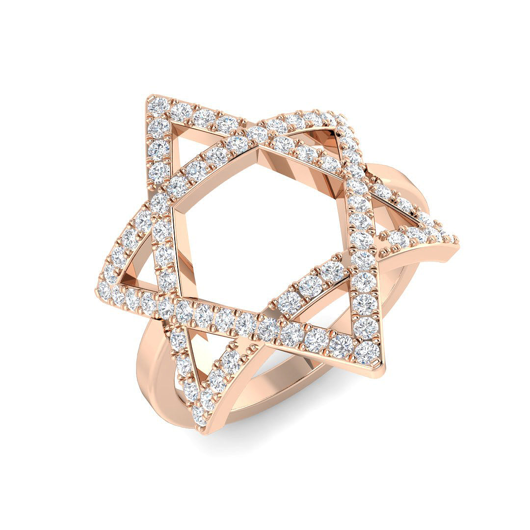 18ct Rose Gold Round Lab Grown Diamond Ring 1