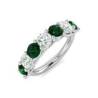 Platinum Round Emerald and Diamond Ring 1