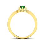 18ct Yellow Gold Round Emerald and Diamond Ring 2