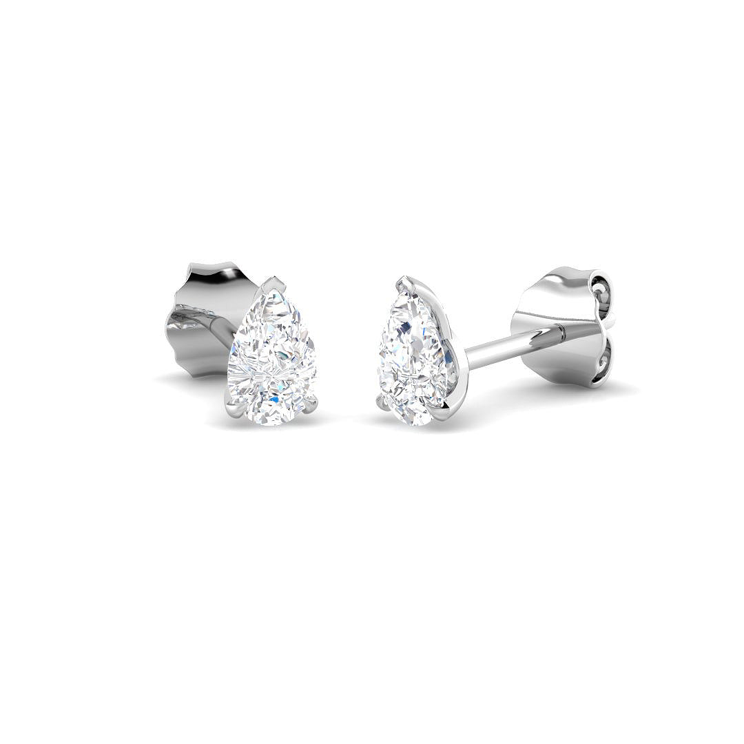9ct White Gold Pear Lab Grown Diamond Earrings 1