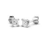 9ct White Gold Round Lab Grown Diamond Earrings 1