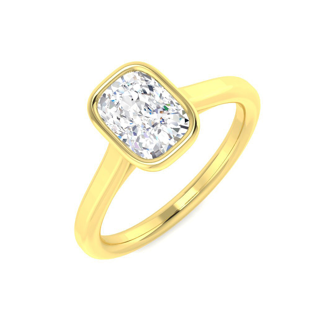 9ct Yellow Gold Cushion Lab Grown Diamond Ring 1