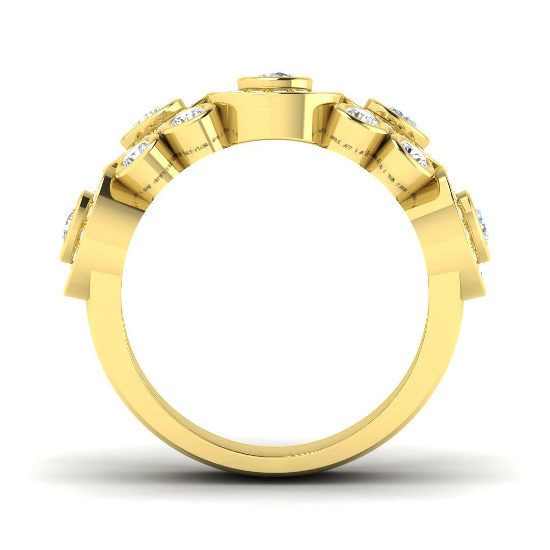 9ct Yellow Gold Round Lab Grown Diamond Ring 2