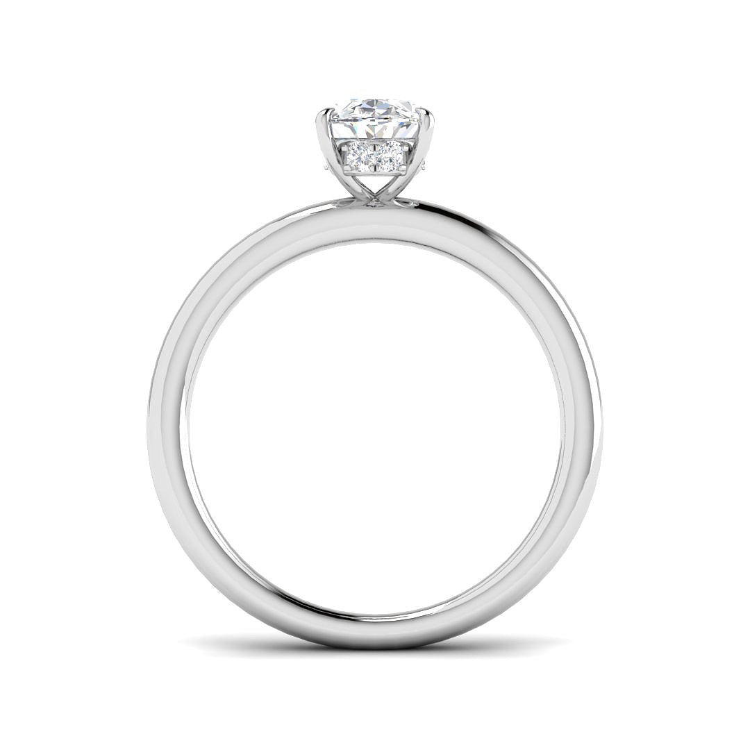 Platinum Oval Lab Grown Diamond Ring 2